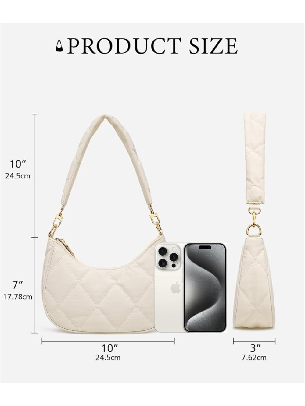 Women's Bags Beige Cute Hobo Shoulder Handbags Retro Clutch Stylish Purse - Picture 6 of 6